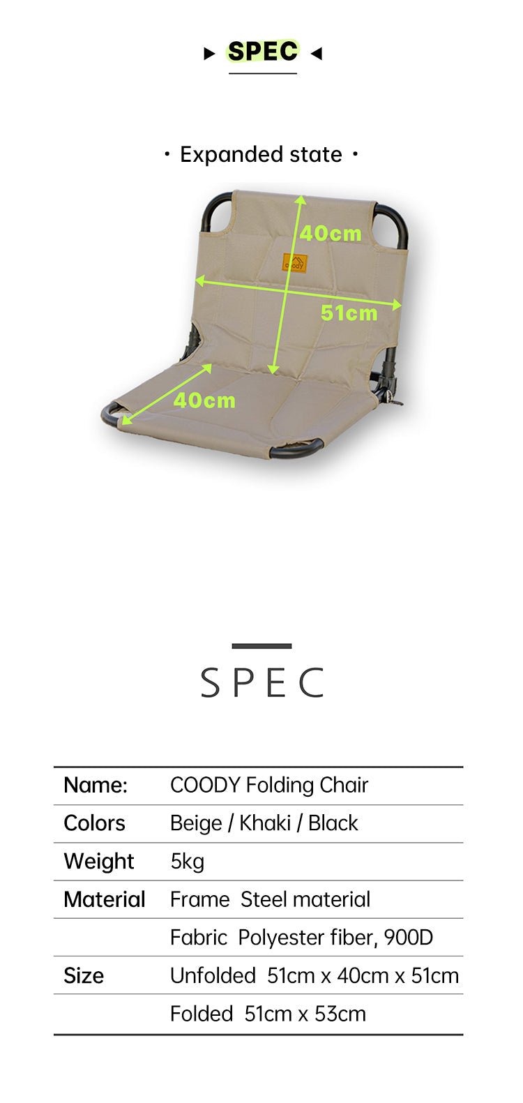 Chaise de Sol Pliante Coody – Assise Rembourrée - Coody France
