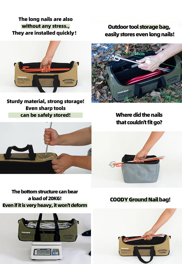 Sac à Outils Coody – Sardines, Cordes & Matériel de Camp - Coody France