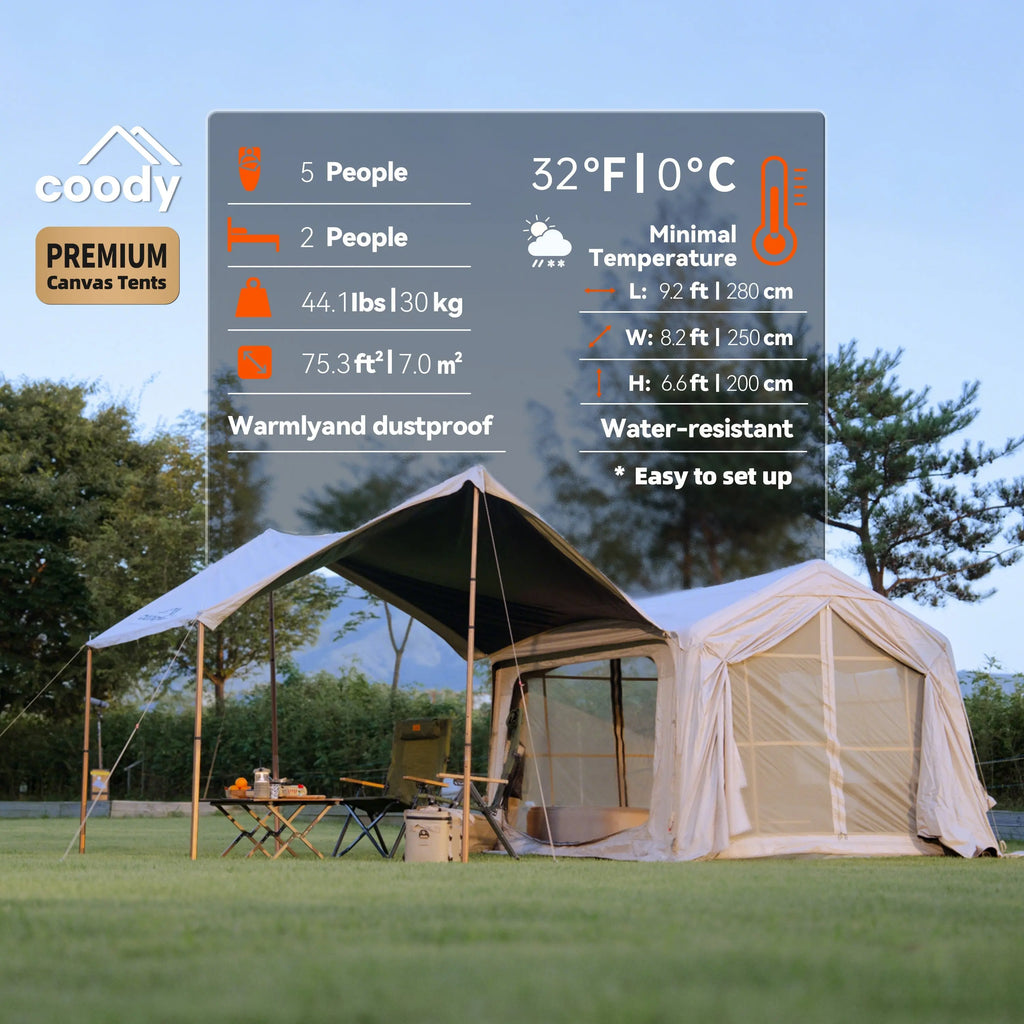 Tente Gonflable Coody 7.0 – 2-3 Personnes | Coton TC - Coody France