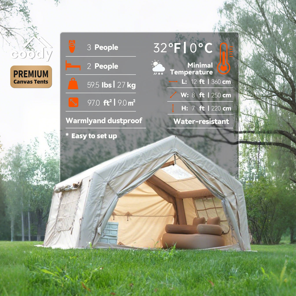 Tente Gonflable Coody 9.0 – 3-4 Personnes | Coton TC - Coody France